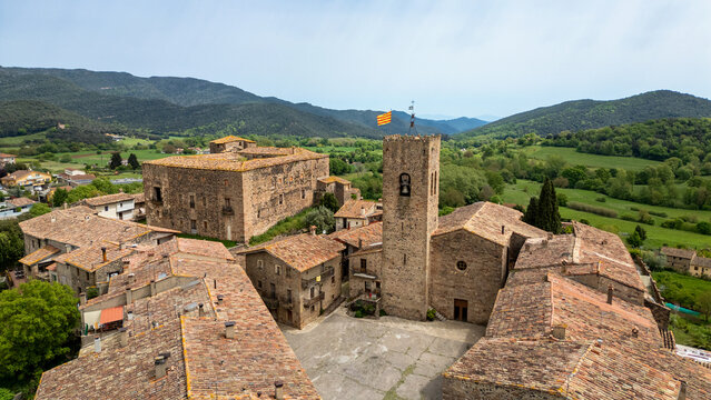 Aerial view of historic architecture in Barruera, Pyrenees