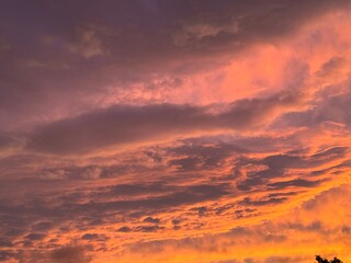 red sunset sky