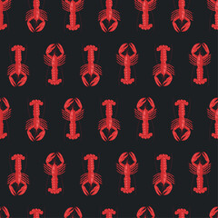 lobster, sea shell, ocean, marine, summer beach, coastal, tropical seamless pattern background, print, pattern, greeting card, banners, web, wrapping paper, fashion, fabric, textile, wallpaper, cover