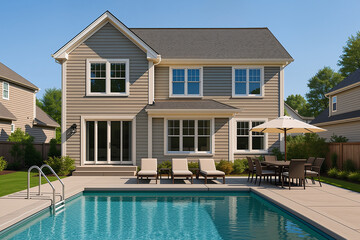 Fototapeta premium luxury home with swimming pool