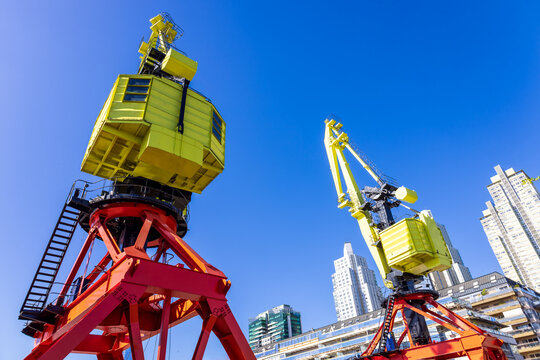Buenos Aires Puerto Madero Skyline with Cranes