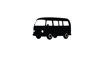Classic silhouette camper van retro style iconic automobile for travel and adventure