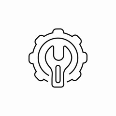 service maintenance wrench gear icon sign vector