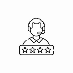 support center employee star rate icon sign vector