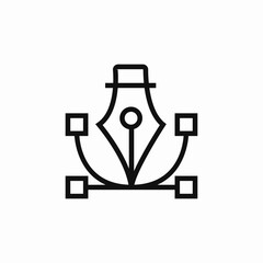 vector pen curves tool icon sign vector