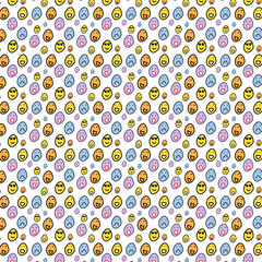 Colorful Easter Egg Emoji Seamless Pattern