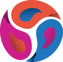 Dynamic Colorful Paisley Circle Logo