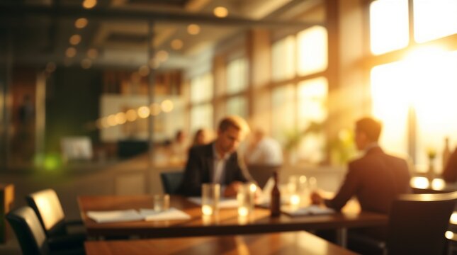 Business office with blurred people casual wear, with blurred background
