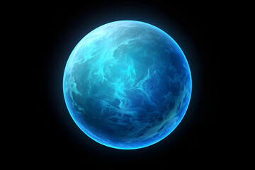 Obraz premium Glowing blue planet with swirling clouds in dark space celestial