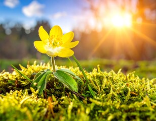 Yellow flower in spring