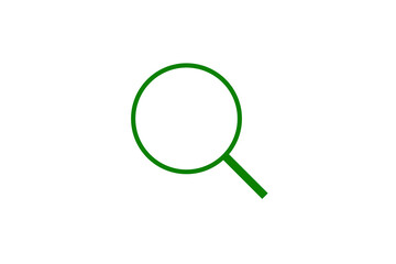green magnifying glass search icon symbol minimal vector line art isolated
