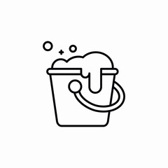 cleaning bucket foam icon sign vector