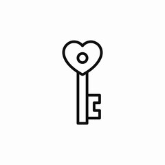 heart key icon sign vector