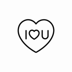 I love you heart icon sign vector