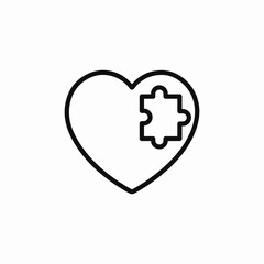 love shape heart puzzle icon sign vector
