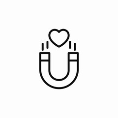 magnet heart love icon sign vector