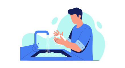 Illustrative Representation Of Handwashing For Hygiene In Sanitary Environments