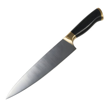 Professional Chef Knife With Sharp Steel Blade And Black Handle For Kitchen Cooking