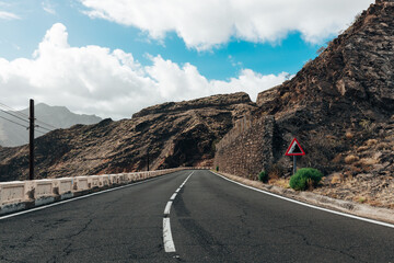 Beautiful view of the road in the mountains.
