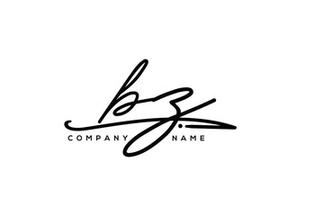BZ Luxury Elegant Signature Style Cursive Script Logo Design for Branding and Identity.