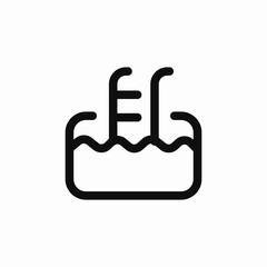 pool ladder icon sign vector