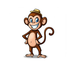 Cartoon monkey on a white background