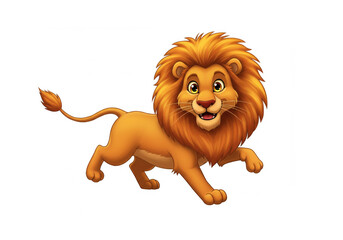 Cartoon lion on a white background
