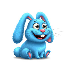 Cartoon rabbit on a white background