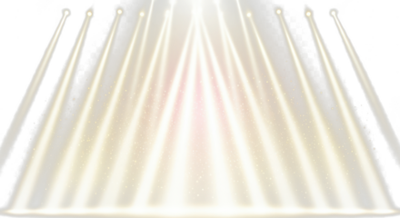 Spotlight illuminates the stage isolated on transparent background with light effect