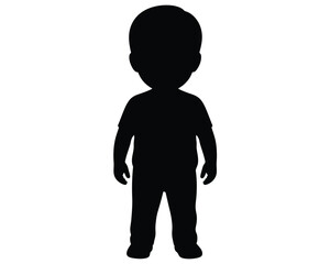Silhouette of a Standing Child