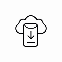 phone cloud download icon sign vector