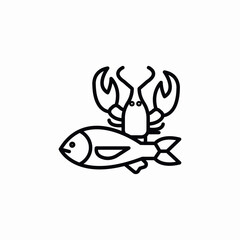 sea food fish lobster icon sign vector