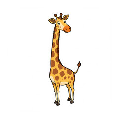 Cartoon giraffe on a white background