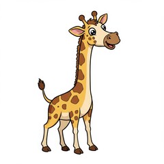 Cartoon giraffe on a white background