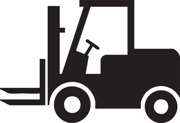 Minimalist Warehouse Forklift Silhouettes Vector Side View