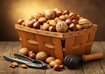 Basket of nuts and hazelnuts.jpeg, Basket of nuts and hazelnuts