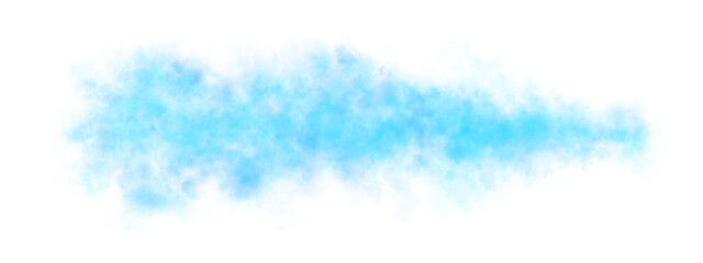 Light blue smoke cloud expanding in horizontal direction with transparent background, dense toxic vapor or chemical emission