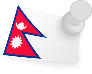 Nepal Flag with Pin