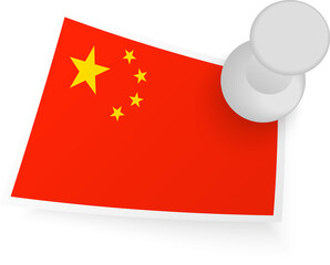 China Flag with Pin