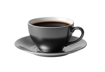 Obraz premium Black coffee cup with white interior isolated on a transparent background