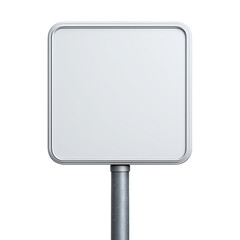 Obraz premium Blank White Square Sign on Metal Pole isolated on a transparent background