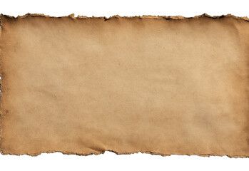 Old Stained Parchment with Torn Edges isolated on a transparent background