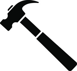Hammer Silhouette Vector – Claw and Flat Head Tool for Construction, Carpentry, DIY Projects, and Industrial Design Themes