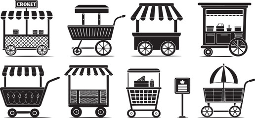  Black and White Shopping Icons for Retail and Online Store