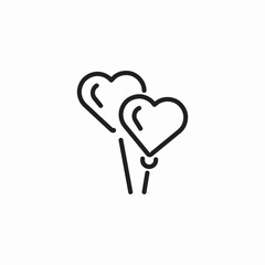 heart balloon icon sign vector