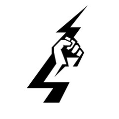 Fist male hand, proletarian protest symbol. Power sign	
