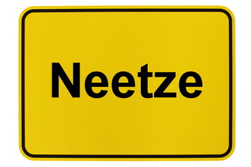 Illustration eines Ortsschildes der Gemeinde Neetze in Niedersachsen	