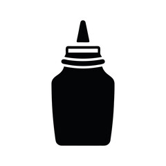 Mustard Bottle Black Silhouette Vector Graphic