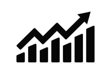 Growth chart vector illustration for business success and financial market analysis icon design