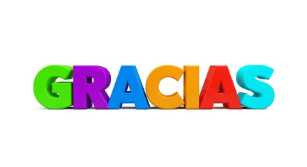 Colorful 3D Letters Forming the Word Gracias Thank You Message Illustration
